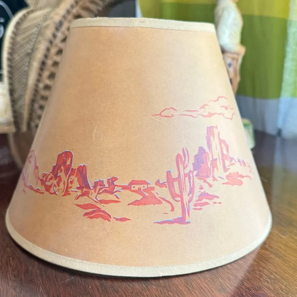 Vintage Cowboy western figurative lamp and shade
